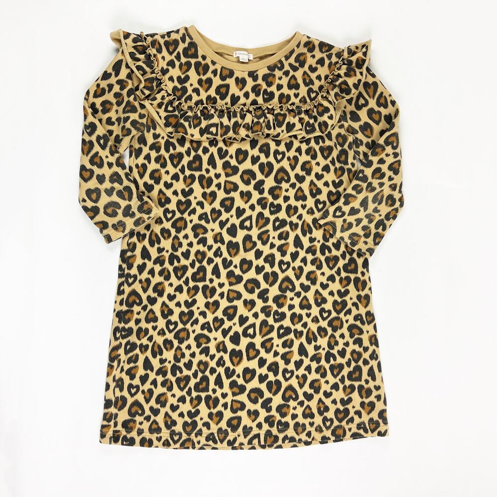 Crewcuts girls size 14 leopard cheetah long sleeve sweater dress